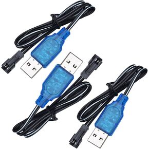 3 حزمة 3.7 فولت شاحن USB مع موصل/موصل SM-2P/قابس 3.7 فولت قوارب RC CARS شاحنة إعادة شحن LI-ION و LI-PO كابل بطارية بطارية LI-PO