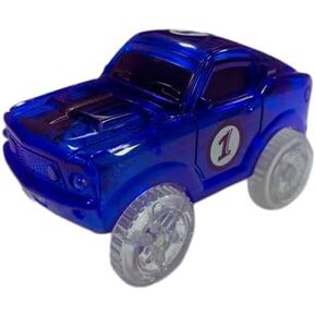 USA Toyz Preving Part - Blue Light Up Race Car ، متوافقة مع توهج 360 بكسل في مجموعة السباق المظلم