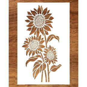 DLY LIFESTYLE Large Sunflower Stencil for Painting (12x15 Inches) - Flower Stencils for Crafts Reusable for Walls, Fabric, Furniture - Wall Stencil - Floral Stencils for Painting on Wood