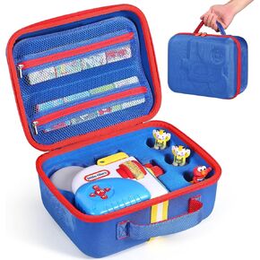 قضية السفر الصلبة متوافقة مع Little Tikes for Story Dream Machine Books Set Starter ، حاوية حالة واقية من أجل Storytime Audio Play Real for Littles Collection (Blue)