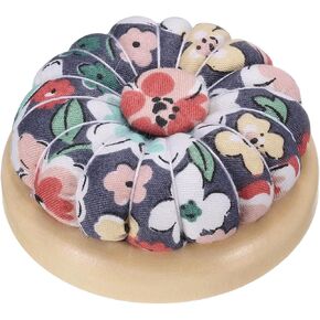HARFINGTON Pin Cushions Sewing Cute Needle Japanese Style Cushion Needle Holder Pincushions Magnetic Top Wooden Base for Sewing Quilting Needlework DIY Crafts, Floral Dark Blue in Saudi Arabia