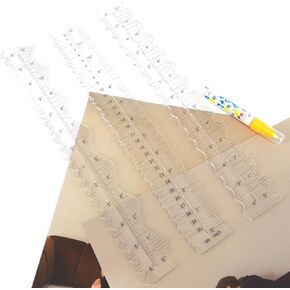 3pcs arylic paper paper eash exping recler recler لقطع الورق إلى متموجة خط خشن غير منتظم 12 ''