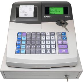 Nadex CR318 POS Cash Record ، طابعة حرارية ، درج فولاذي ، دعم متعدد الأطوار ، أبيض