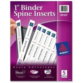 Avery Custom Binder Spine ، عرض العمود الفقري 1 "، 8 إدراج/ورقة ، 5 أوراق/حزمة - تباع كحزمة واحدة