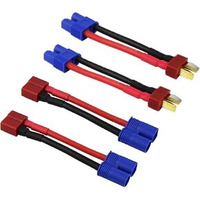 4pcs T-plug Deans Style to EC3 Male Female Connectors Charger مع سلك 5 سم 14awg (W50-4)