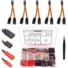 5 PCS Servo Splitter Cable و 40 Sets Servo Slace Male Connector Crimp Pin Kit Kit Bundle JST SYP Futaba for Hitec Spektrum RC