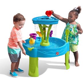 Step2 Lazy Maze River Run Water Table, Includes 6 balls, 2 flippers and 2 pouring cups, Blue and Orange