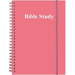 مجلة دراسة الكتاب المقدس/دفتر ملاحظات - ملاحظات الكنيسة دفتر ملاحظات - تدوين الملاحظات وأدوات اليومية ، 5.8 "× 8.5" ، وردي