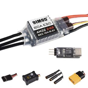 RC Brushless Motor ESC ترقيات التحرير والسرد: 3542 2250KV محرك بدون فرش و AM32 80A بدون فرش مع برمجة ترابط USB ، وحدة تحكم السرعة RC ESC ل 1/10 RC شاحنات الزاحف على الطرق الوعرة