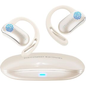 AI Translator Earbuds Offline Translation Earbuds Real-Time Two-Way 144 Languages & Accents Bluetooth AI OWS Translating Earbuds for Travel Business Learning (AF56 Beige Online)