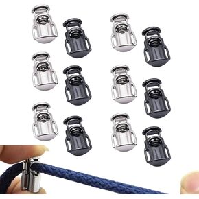 12 PCS Lock Lock Sturdy String Clip Metal Spring Spring Stopper للأكياس والباراكورد وأربطة الحذاء ومشاريع DIY