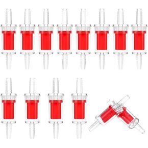 12 PCS Aquarium Air Check Valve, One Way Non-Return Check Valve for Aquarium Air Pump, Air Valves for 0.16 Inch Airline Tubing, Fish Tank Accessories (Red)