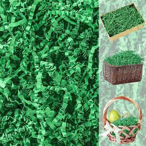 Cipowm 16oz Easter Grass Grinkle Cut Paper ، Green Raffia Paper Shred Plaged Paper Paper Grass for Glapp Grapp