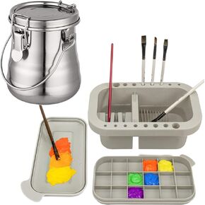 MyLifeunit Paint Brush Cleaner ، حامل فرشاة الطلاء ومنظمي مع لوحة
