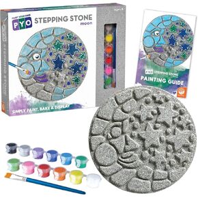 Mindware Paint Your Stapping Stone Kit - Mosaic Moon and Stars - تشمل مجموعات الطلاء والفرش -