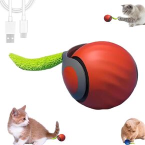 Speedy Tail 2.0 Interactive Cat Toys with Tail- Self-Moving Ball with Turbo Speed & Smart Sensor, Indoor Enrichment Toy for Bored Cats & Kittens (Orange)