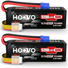 HOOVO 6S LiPo Battery 22.2V 6200mAh 120C with EC5 Plug Softcase RC Battery for RC Quadcopter Truck Boat Airplane Helicopter UAV Drone FPV