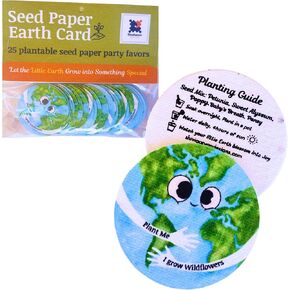 25 Plantable Seed Paper Earth Day Cards with Wildflower Seeds, Kids Craft Activity, Educational Garden Party Favor, school crafts