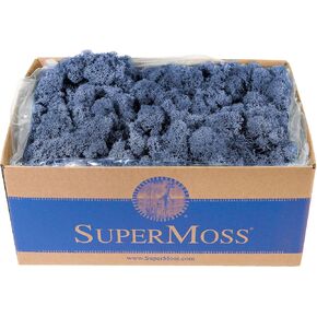 SuperMoss Reindeer Preserved Long Lasting Decorative Moss for Floral Décor Potted Plants and Indoor Planters, Royal Blue