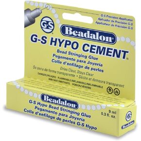 Beadalon G -S Hypo Bead Bead Stringing Glue - Dries Clear ، Audled Fine Tip - يعمل مع الحبل الحريري ، خيط nymo ، الحبل المرن المسدود ، مصنع المجوهرات ، لوازم الحرف اليدوية