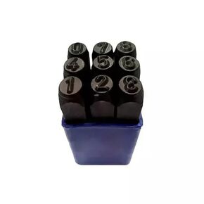 مجموعة ختم الأرقام ، 1/8 "(3 مم) طقم ختم فولاذ زنبرك ، 0-9 (9pcs) أداة الضغط على المعادن لجلد خشبي معدني ومزيد