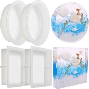 Resin Coaster Molds, 6-Cavity Silicone Coaster Molds for Epoxy Resin, Large DIY Deep Round Silicone Mold for Art Home Decoration
