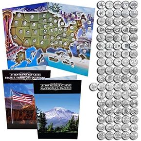 FCM State Quarters 1999-2009 & National Park Quarters 2010-2021 في كتاب الخريطة. مجموعة كاملة