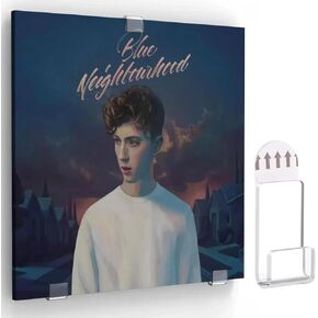 4 Set (12Pcs) Vinyl Record Wall Mount Display Holder No Screws No Drills Self Adhesive Acrylic Records Wall Display Hanger Shelf for Album Covers Single LP