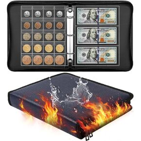 Ettonsun Fireproof Coin Collection Collections حاملي جامعي ، 460 جيوب كوين منظم الأكمام الألبوم العمودات و 36 عملة الألبوم ألبوم ألبوم حامل عملة تخزين عملة (خضراء ترقية)