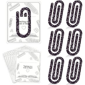 مجموعة من 6 مقاطع من الورق Paperclip Paperclip Acrylic With Back Card Performation Gift Cute Paperclip Design for Teacher Office Classroom مرة أخرى إلى اللوازم المدرسية (قلم رصاص)