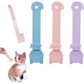 CAT 3PCS CAT Strip Leeders مع 1PC CAN POONE ، CAT متعددة الوظائف علاج الضغط ملعقة ملعقة لعق الغذاء الرطب موزع سعيد لتناول وجبة خفيفة قاسية (الوردي ، الأزرق ، الأرجواني)