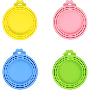 4 PCS PET FOOD CAN LIDS ، يمكن أن يغطي طعام الكلاب CAT CAT SILICON LIDS ، الحجم العالمي ، واحد مناسبة 3 علب الطعام القياسية ، وعلب أغطية الحيوانات الأليفة القابلة لإعادة الاستخدام وقابلة للغسل ، لعلب القطط الكلاب