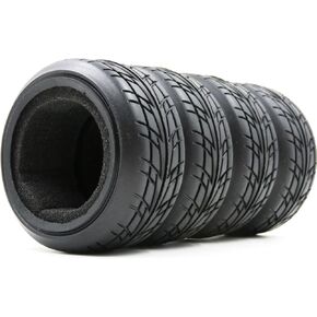 HOBBYSOUL 1/10 On Road Tires Arrows Soft Rubber Tyres Height 65mm fit 1/10 Traxxas HSP Tamiya HPI Kyosho RC On Road Run-flating Car, Pack of 4