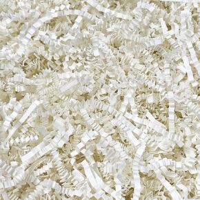Dolkoic 4.5oz Easter Grass White Crinkle Cut Paper Pastbed Packing Paper القابلة لإعادة التدوير لعيد الفصح سلة حشو الزفاف عيد ميلاد عيد الميلاد سلة التغليف
