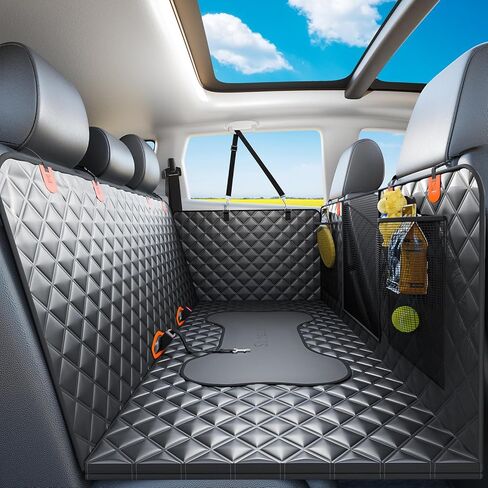 Dog Car Seat Cover Back Seats Protector, Backseat Extender Hard Bottom Rear Seat Pet Cover for Dogs, Waterproof Carseat Covers Dog Hammock Travel Accessories for Car,SUV,Truck in Saudi Arabia