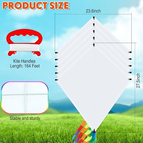 Libima DIY Blank Kites Making Kit Bulk for Adults Decorating Coloring Kite Party Pack Painting Craft Kits for Church Outdoor Games Activities in Kuwait