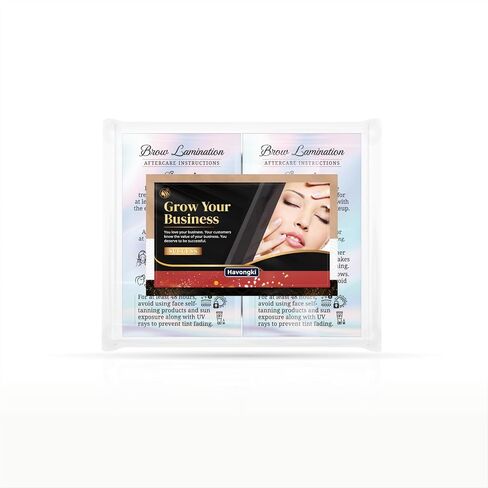 100 Pack - Premium Brow Lamination Aftercare Cards Black 2x3.5" - High-Resolution Printing Professional Esthetician Salon Supplies for Artist Client Eyebrow Appointment Reminder in Saudi Arabia