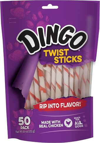 Dingo Non-China Munchy Stix Dog Chews for All Dogs, 50-Count (Pack of 2) in Saudi Arabia