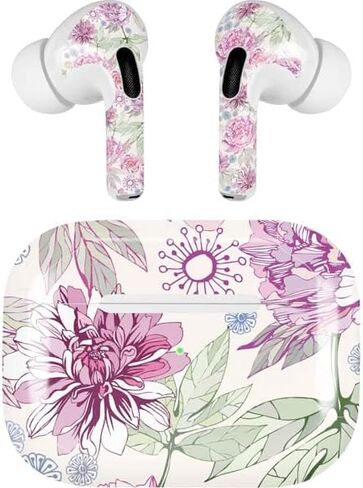 غلاف صوتي من Skinit متوافق مع Apple AirPods Pro (الجيل الثاني، 2022) بتصميم زهور الطيور المصمم في الأصل in Kuwait