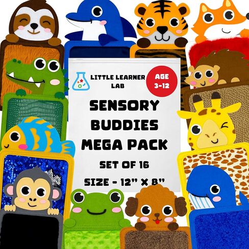Sensory Zoo Buddies: 8-Pack Large Sensory Mats for Autistic Children | Sensory Toys for Kids with Autism | Sensory Toys for Autistic Children | Toys for Autistic Kids Ages 3-5 in Kuwait