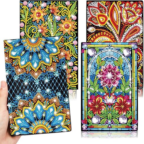 Josongslax Diamond Art Kits for Teens, 4 Pack 5D Gem Dots Art Journals Painting A5 Notebooks for Kids 8-12, DIY Crafts Kit for Adult Women,Birthday Christmas Gifts for Girls and Boys 9-13,13-18 in Saudi Arabia
