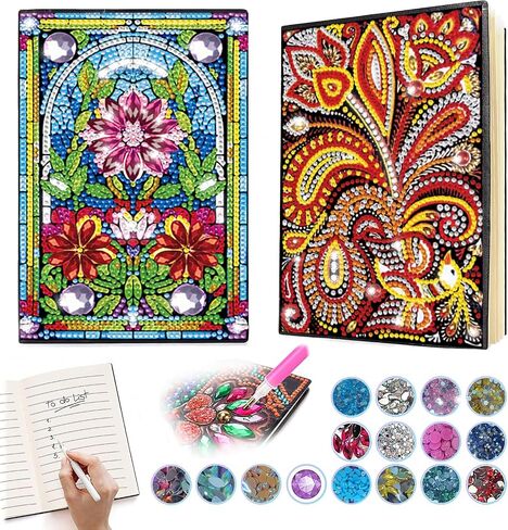 Josongslax Diamond Art Kits for Teens, 4 Pack 5D Gem Dots Art Journals Painting A5 Notebooks for Kids 8-12, DIY Crafts Kit for Adult Women,Birthday Christmas Gifts for Girls and Boys 9-13,13-18 in Saudi Arabia