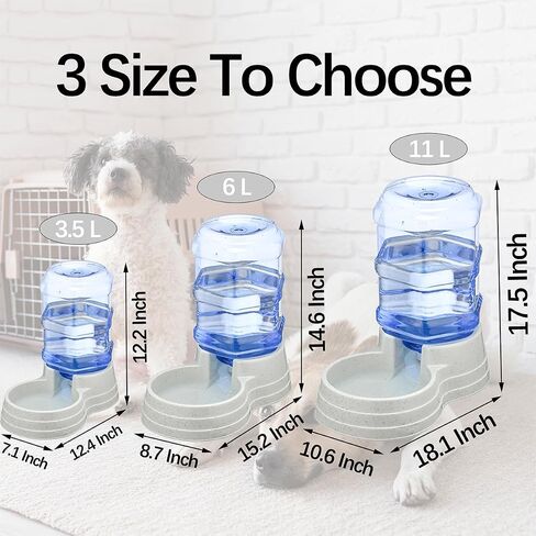 Automatic 11L Large Capacity Dog and Cat Water Dispenser Station,Pet Water Feeder Dispenser,Animal Automatic Gravity Water Drinking Fountain Bottle for Small to Large Dogs and Cats in Kuwait