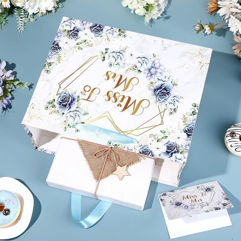 Yomaiha Bridal Shower Gift Bag Wedding Miss to Mrs Gifts Bag with Tissue and Card Bridal Shower Gift Wrapping Paper Bag Floral Boho Wedding Gift Bags Bride Engagement Bachelorette Party Bag in Saudi Arabia