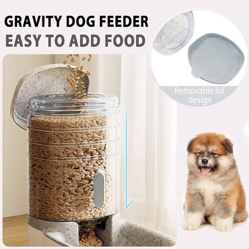 kathson Automatic Replenish Dog Food Dispenser Station,Easily Clean,1 Gallon Gravity Feeder Cat Eating Bowl,Large Capacity Pet Self Feeding for Dogs, Cats Small Pets Puppy Kitten Rabbit Bunny in Saudi Arabia