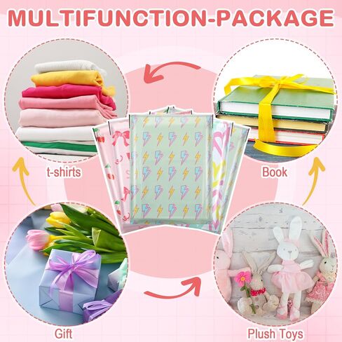160 Pcs Cute Poly Mailers Bulk 10 x 13 Inch Fancy Daisies Shipping Bags Bubble Mailers Cute Shipping Bags Spring Colors Chrysanthemum Printed Packaging Bags for Small Business in Saudi Arabia