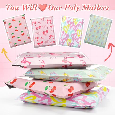 160 Pcs Cute Poly Mailers Bulk 10 x 13 Inch Fancy Daisies Shipping Bags Bubble Mailers Cute Shipping Bags Spring Colors Chrysanthemum Printed Packaging Bags for Small Business in Saudi Arabia