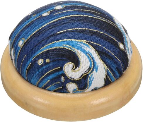 Harfington pin cushion قاعدة خشبية قاعدة يابانية مستديرة حامل إبرة pincushion لخياطة خياطة الإبرة لحرف الإبرة DIY ، الأزرق الأزرق in Saudi Arabia