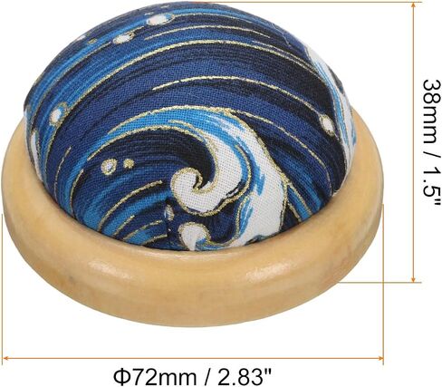 Harfington pin cushion قاعدة خشبية قاعدة يابانية مستديرة حامل إبرة pincushion لخياطة خياطة الإبرة لحرف الإبرة DIY ، الأزرق الأزرق in Saudi Arabia