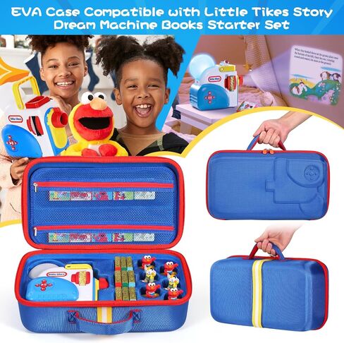 Hard Travel Case Compatible with Little Tikes for Story Dream Machine Books Starter Set, Protective Hard Case Container for Storytime Audio Play Real for Littles Character Collection (Blue) in Kuwait